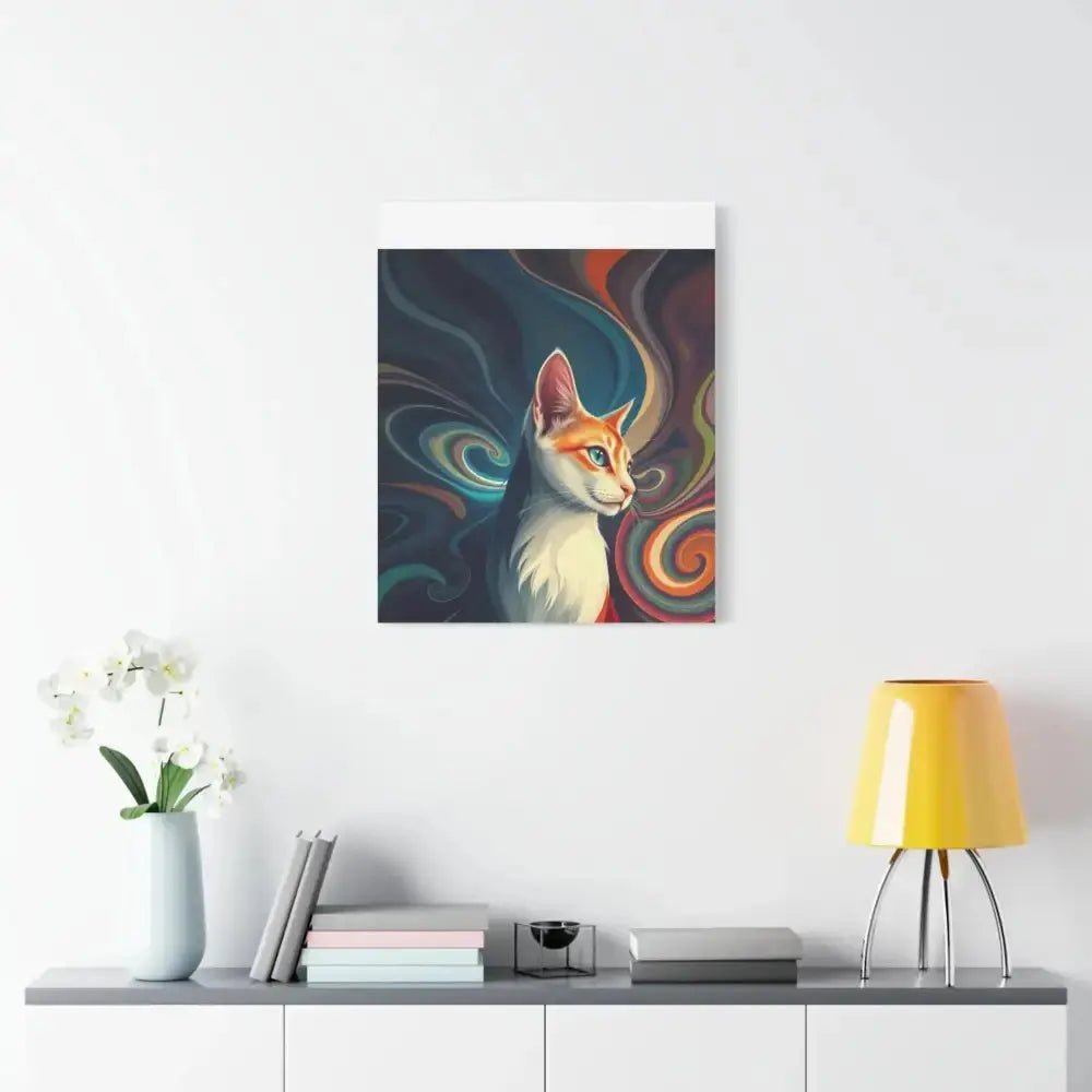 Vibrant Cat Canvas Art - Eye - catching Home Décor for Cat Lovers - FloofChonk