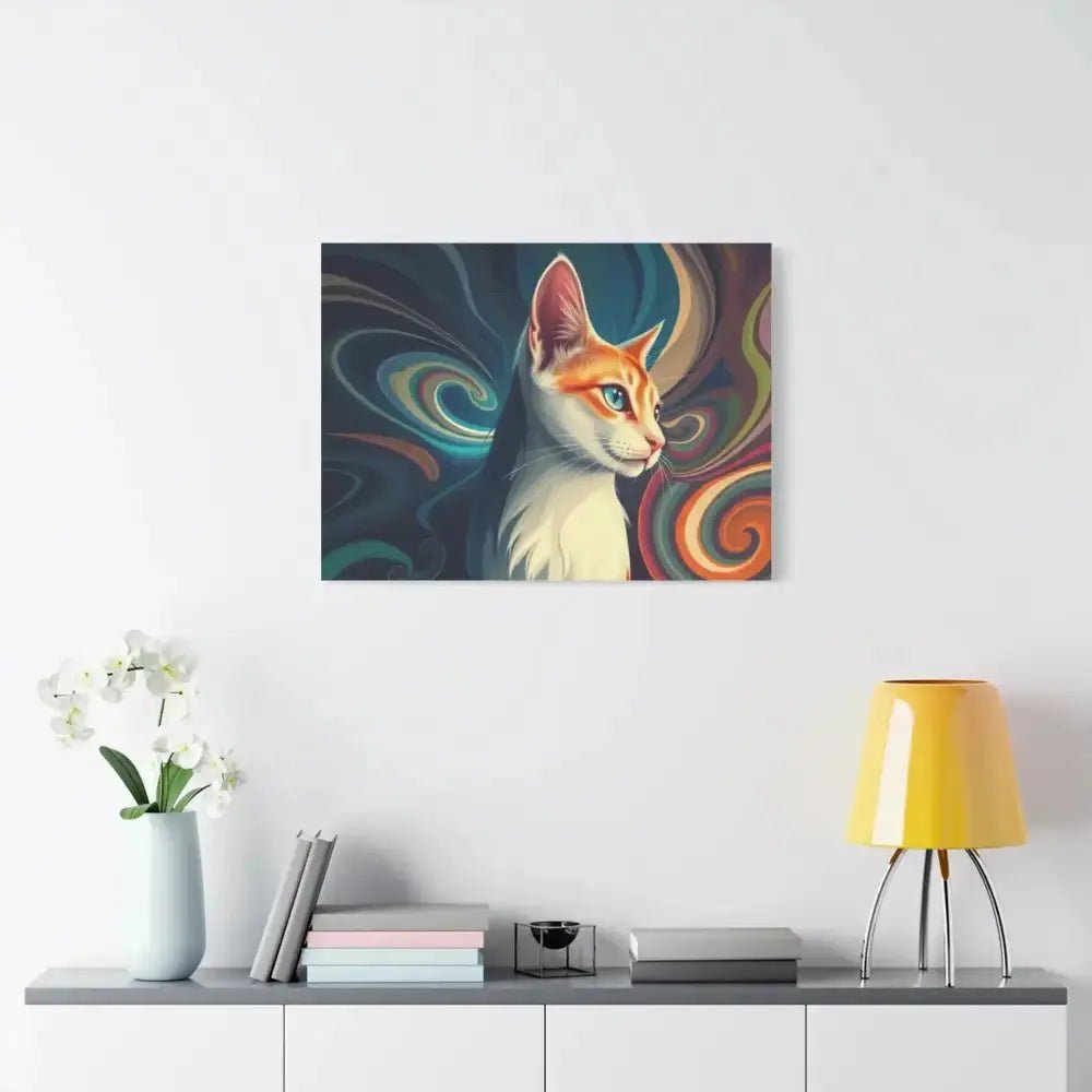 Vibrant Cat Canvas Art - Eye - catching Home Décor for Cat Lovers - FloofChonk