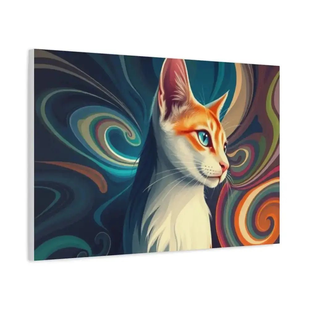 Vibrant Cat Canvas Art - Eye - catching Home Décor for Cat Lovers - FloofChonk