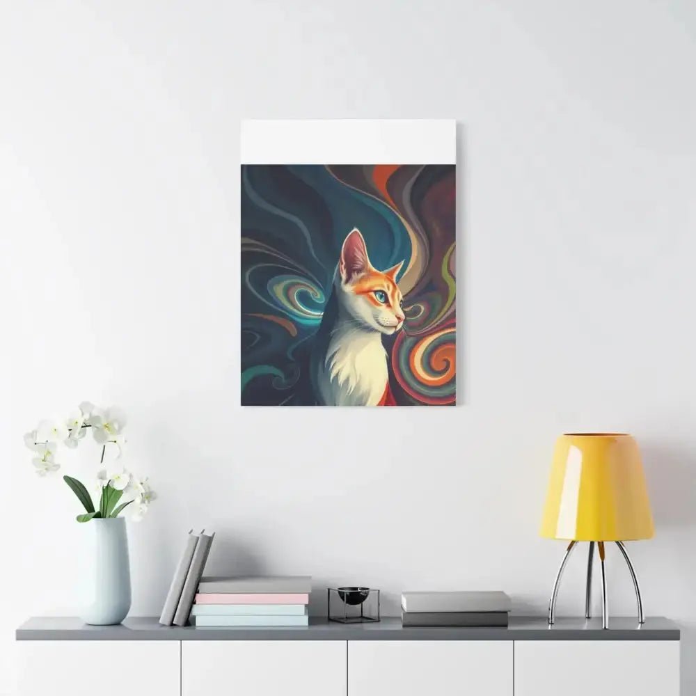 Vibrant Cat Canvas Art - Eye - catching Home Décor for Cat Lovers - FloofChonk