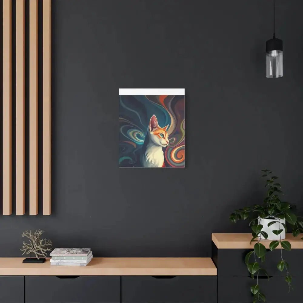 Vibrant Cat Canvas Art - Eye - catching Home Décor for Cat Lovers - FloofChonk