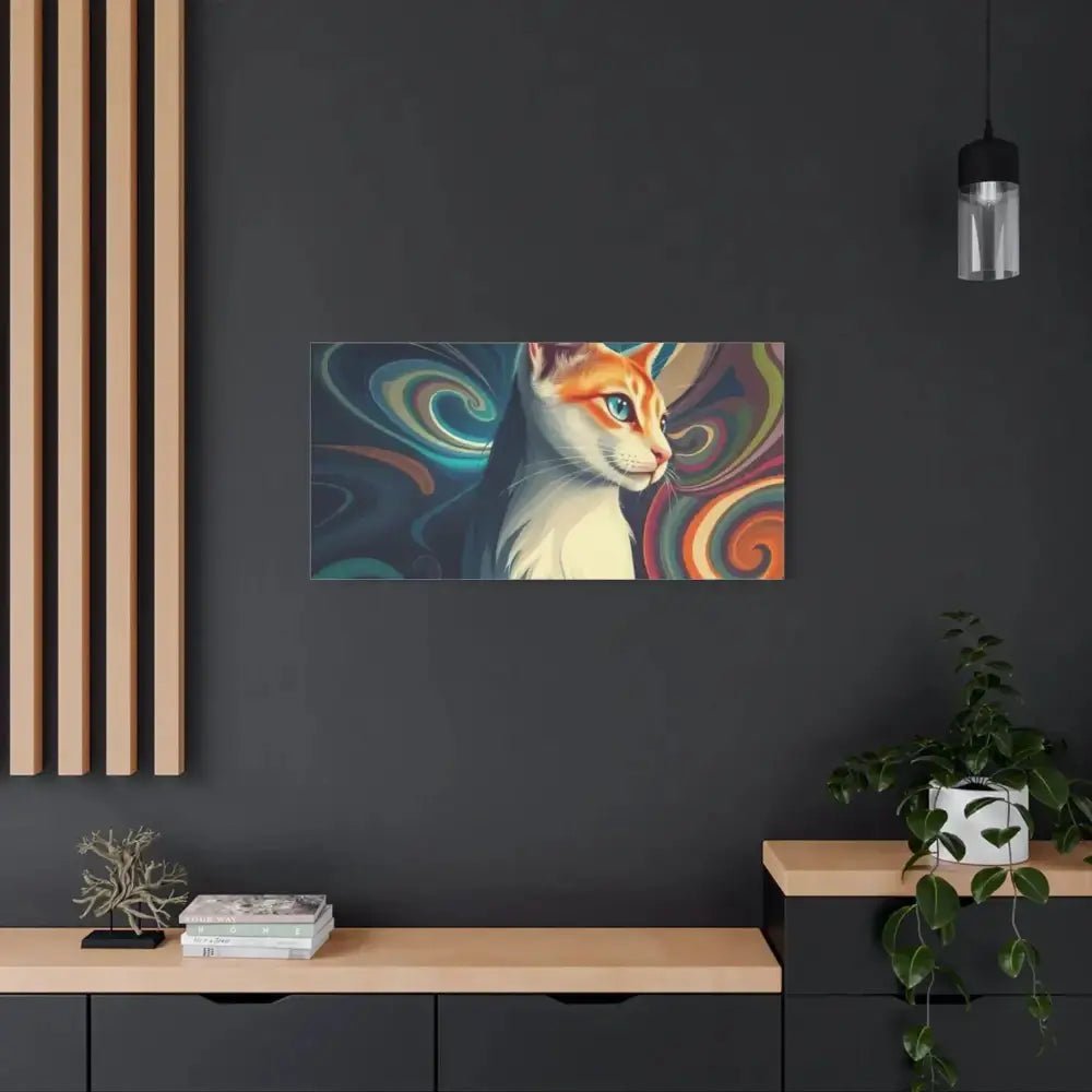 Vibrant Cat Canvas Art - Eye - catching Home Décor for Cat Lovers - FloofChonk