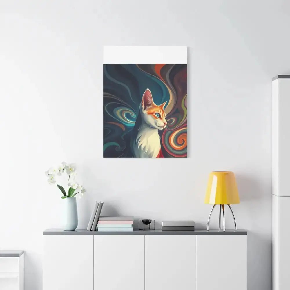 Vibrant Cat Canvas Art - Eye - catching Home Décor for Cat Lovers - FloofChonk