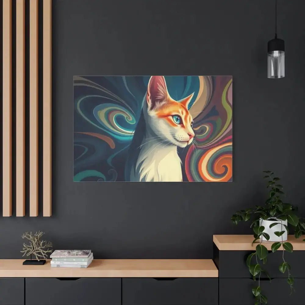 Vibrant Cat Canvas Art - Eye - catching Home Décor for Cat Lovers - FloofChonk