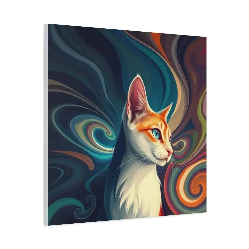 Vibrant Cat Canvas Art - Eye - catching Home Décor for Cat Lovers - FloofChonk