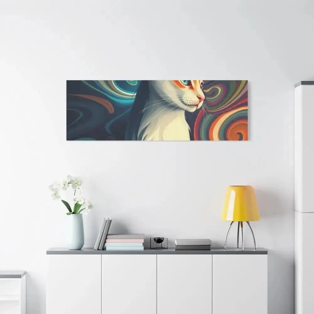 Vibrant Cat Canvas Art - Eye - catching Home Décor for Cat Lovers - FloofChonk