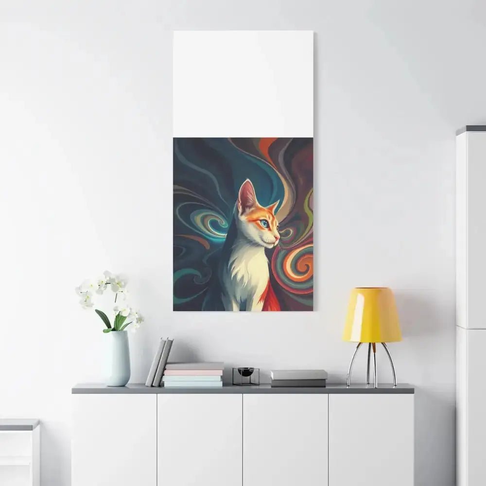 Vibrant Cat Canvas Art - Eye - catching Home Décor for Cat Lovers - FloofChonk
