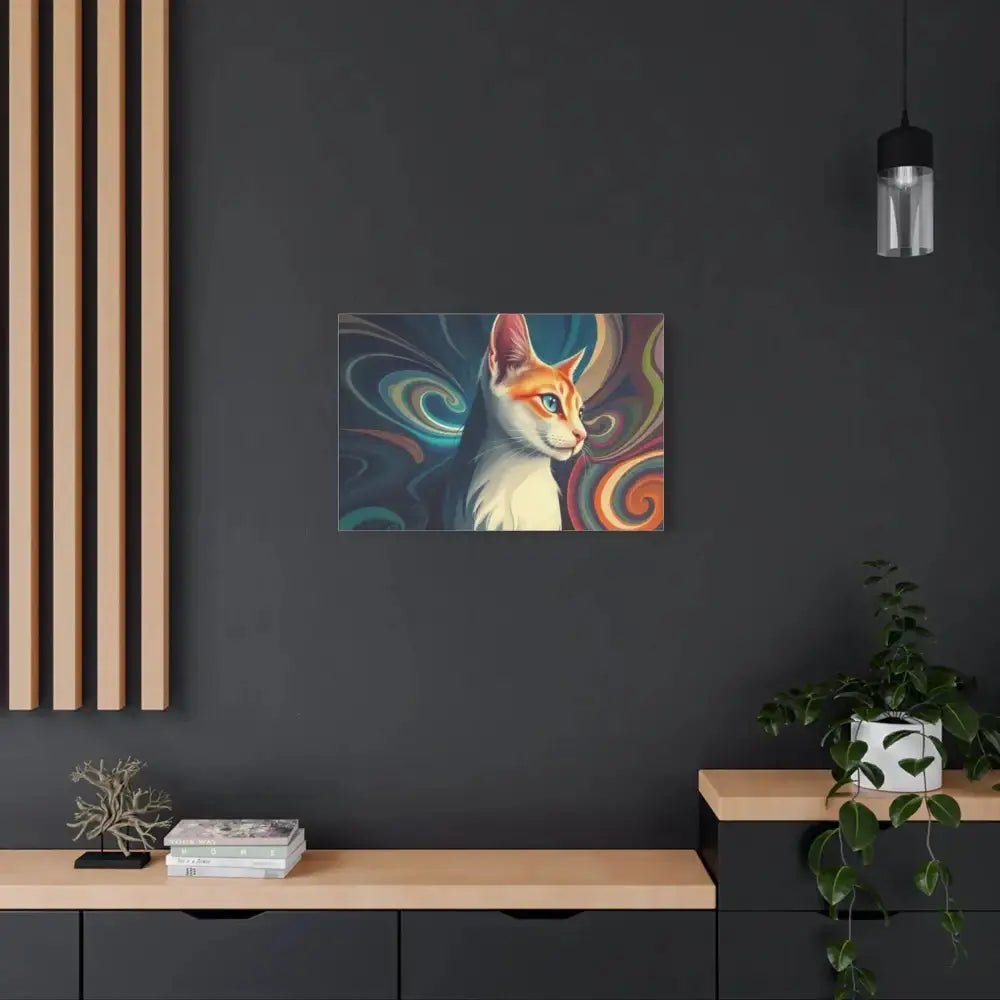Vibrant Cat Canvas Art - Eye - catching Home Décor for Cat Lovers - FloofChonk