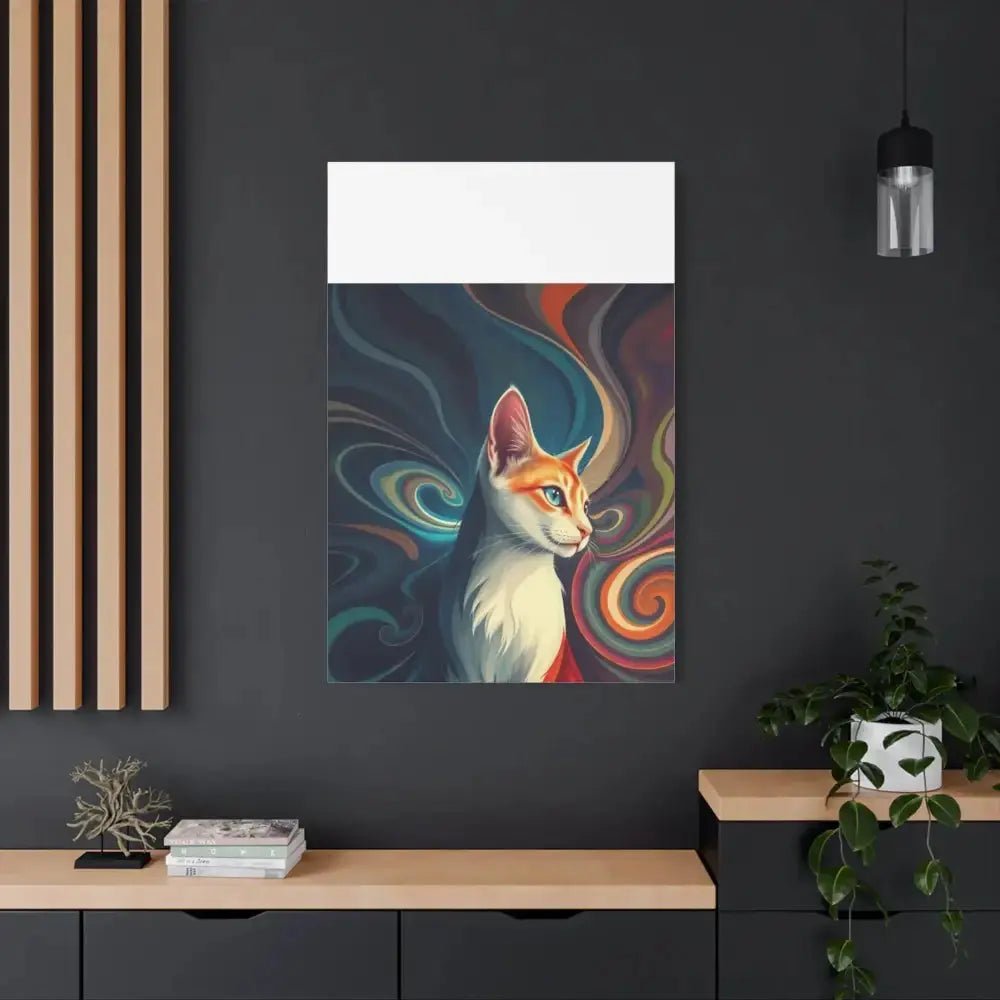 Vibrant Cat Canvas Art - Eye - catching Home Décor for Cat Lovers - FloofChonk