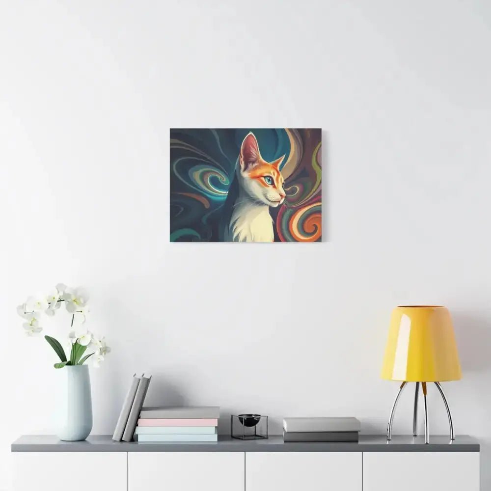 Vibrant Cat Canvas Art - Eye - catching Home Décor for Cat Lovers - FloofChonk