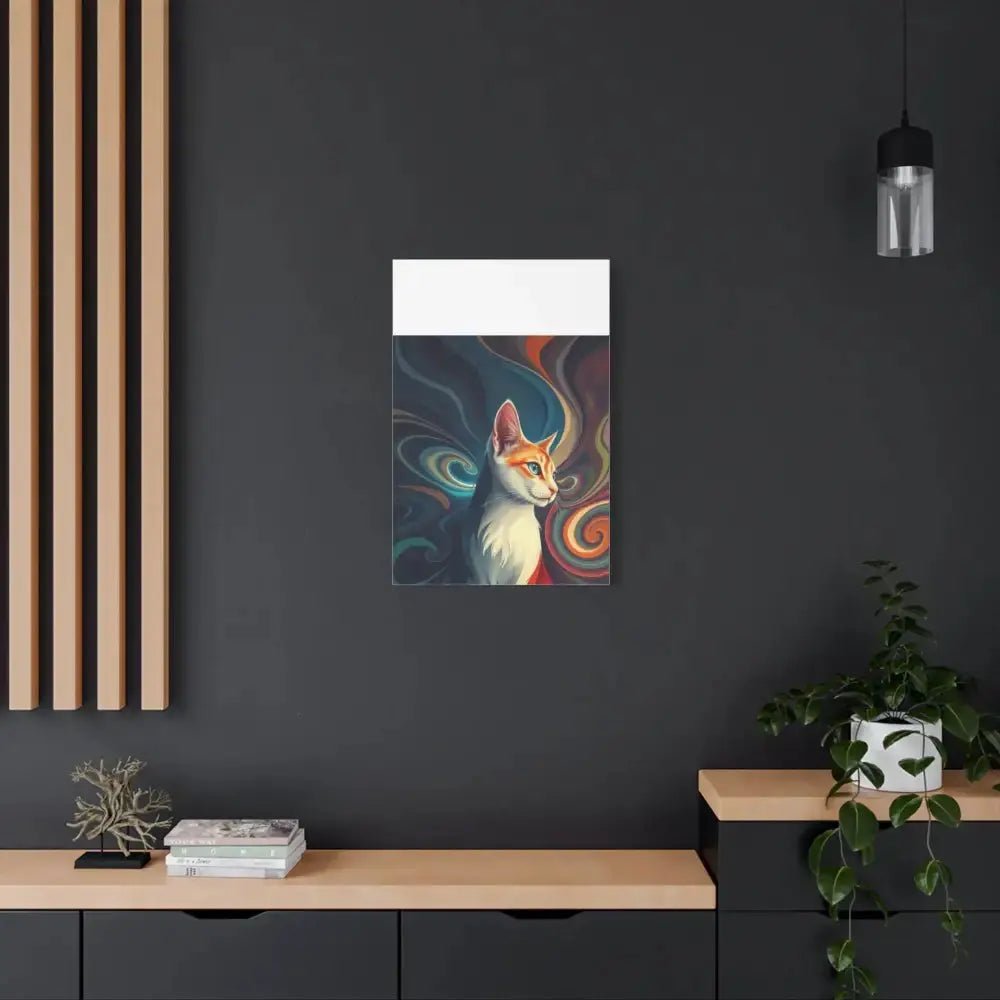Vibrant Cat Canvas Art - Eye - catching Home Décor for Cat Lovers - FloofChonk