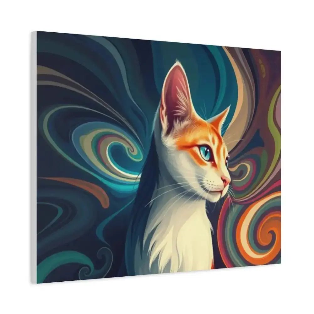 Vibrant Cat Canvas Art - Eye - catching Home Décor for Cat Lovers - FloofChonk