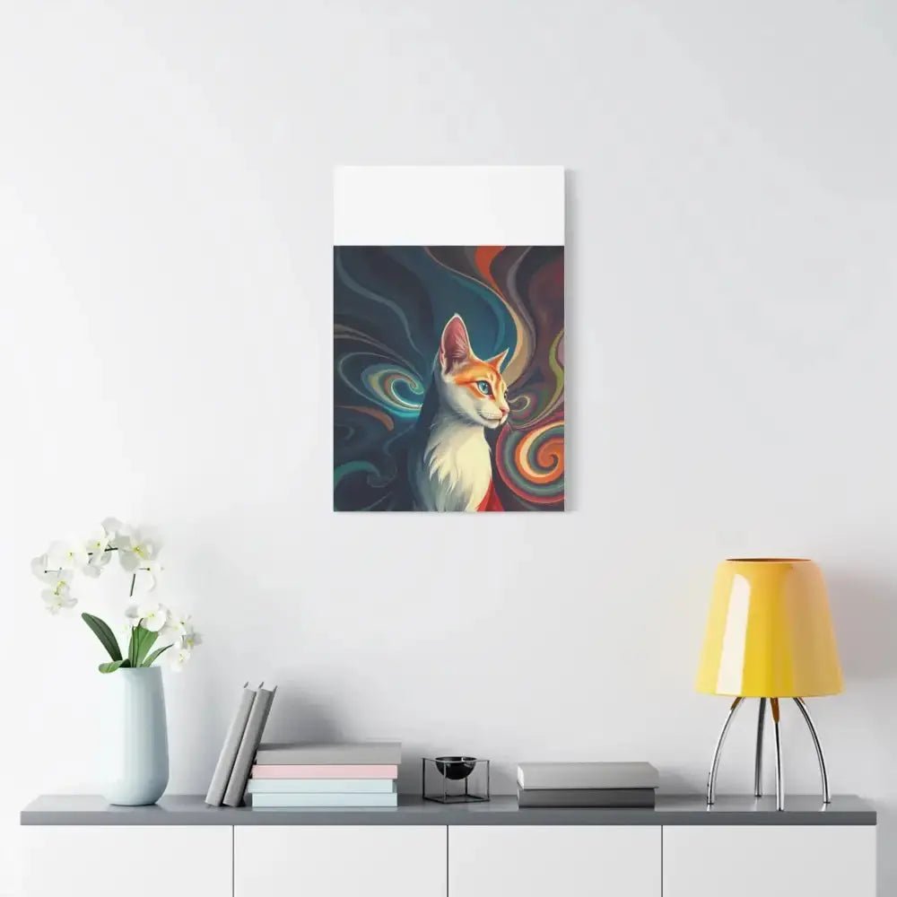 Vibrant Cat Canvas Art - Eye - catching Home Décor for Cat Lovers - FloofChonk
