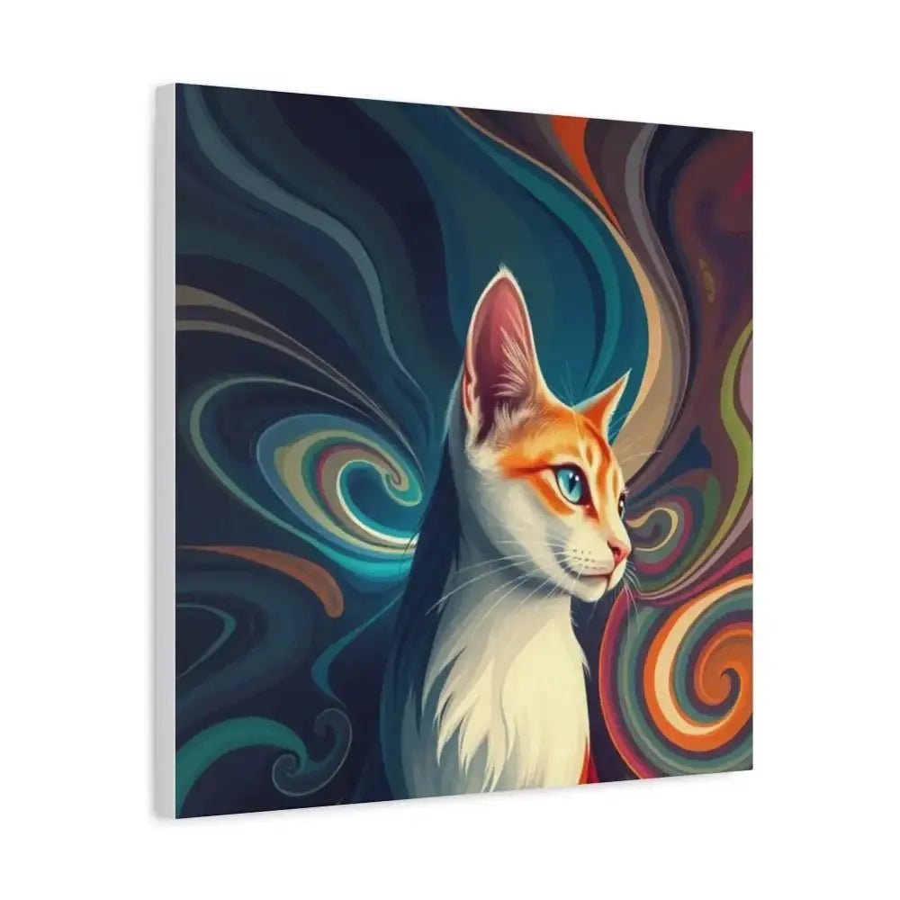 Vibrant Cat Canvas Art - Eye - catching Home Décor for Cat Lovers - FloofChonk