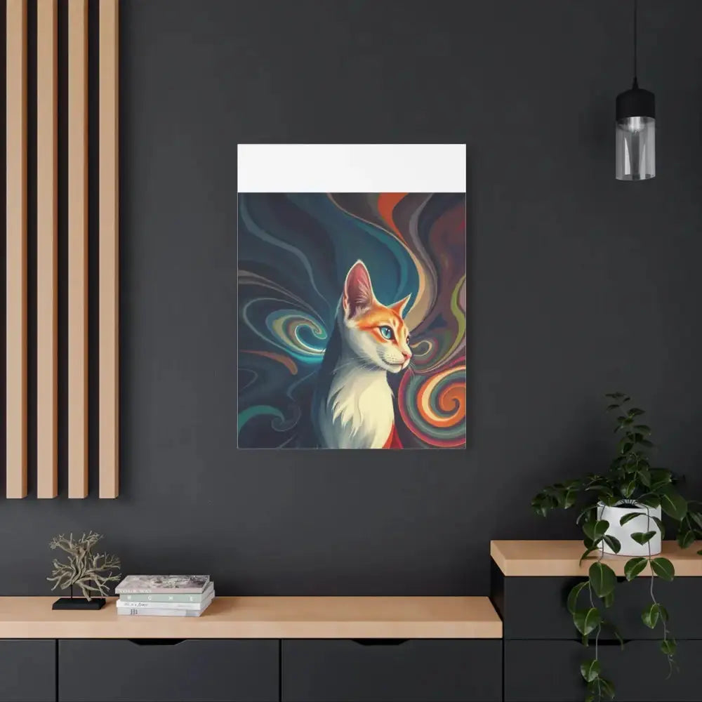 Vibrant Cat Canvas Art - Eye - catching Home Décor for Cat Lovers - FloofChonk