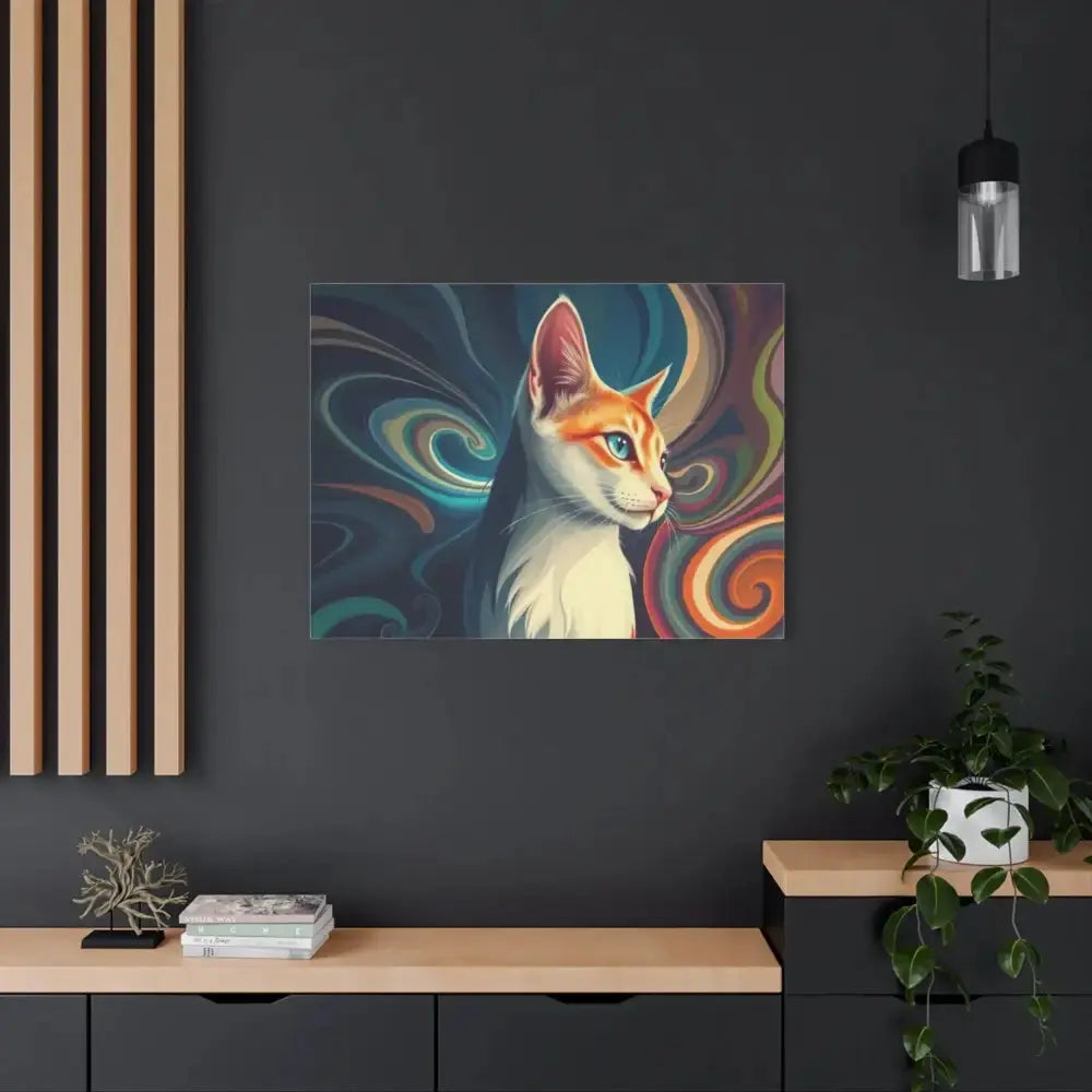 Vibrant Cat Canvas Art - Eye - catching Home Décor for Cat Lovers - FloofChonk