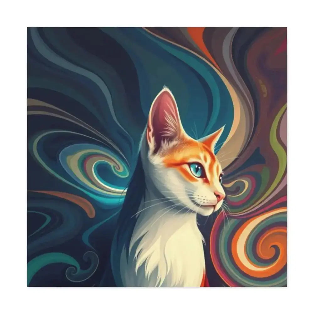 Vibrant Cat Canvas Art - Eye - catching Home Décor for Cat Lovers - FloofChonk