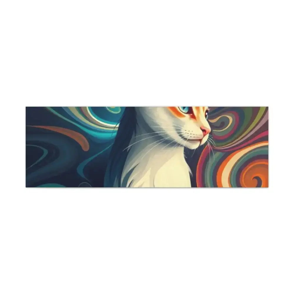 Vibrant Cat Canvas Art - Eye - catching Home Décor for Cat Lovers - FloofChonk