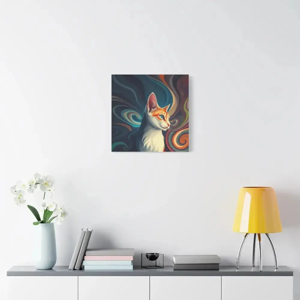 Vibrant Cat Canvas Art - Eye - catching Home Décor for Cat Lovers - FloofChonk