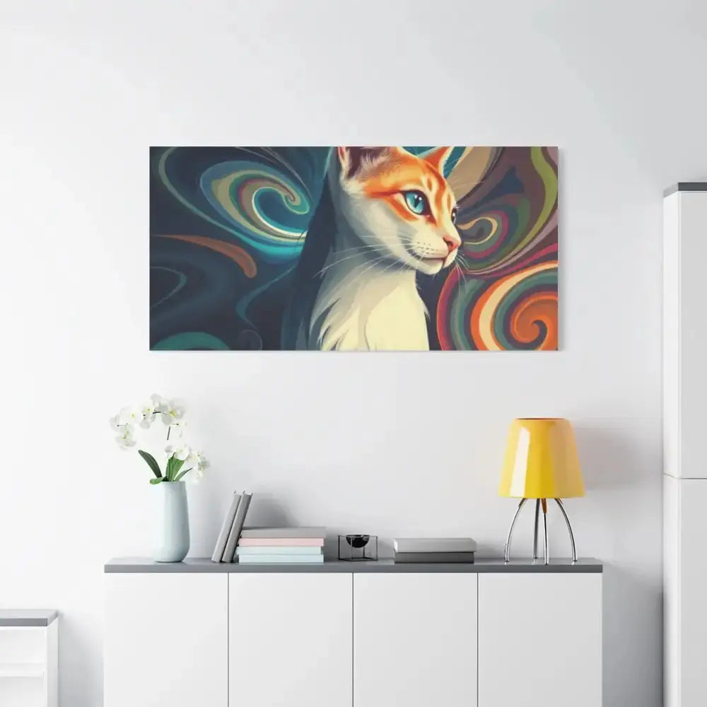 Vibrant Cat Canvas Art - Eye - catching Home Décor for Cat Lovers - FloofChonk