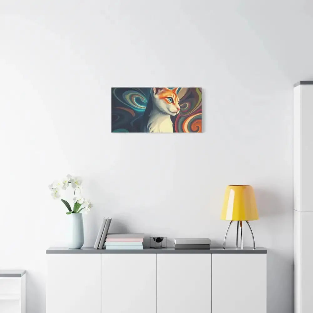 Vibrant Cat Canvas Art - Eye - catching Home Décor for Cat Lovers - FloofChonk