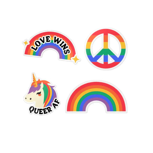 Vibrant Rainbow Die - Cut Stickers - Celebrate Love, LGBTQ+ Pride, Fun Decor, Gift Ideas, Stickers for Water Bottles, Laptops - FloofChonk