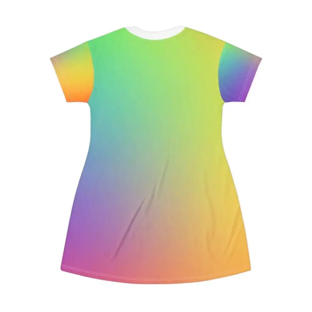 Vibrant Rainbow T-Shirt Dress – Perfect for Summer Days, Festivals & Casual Outfits - FloofChonk