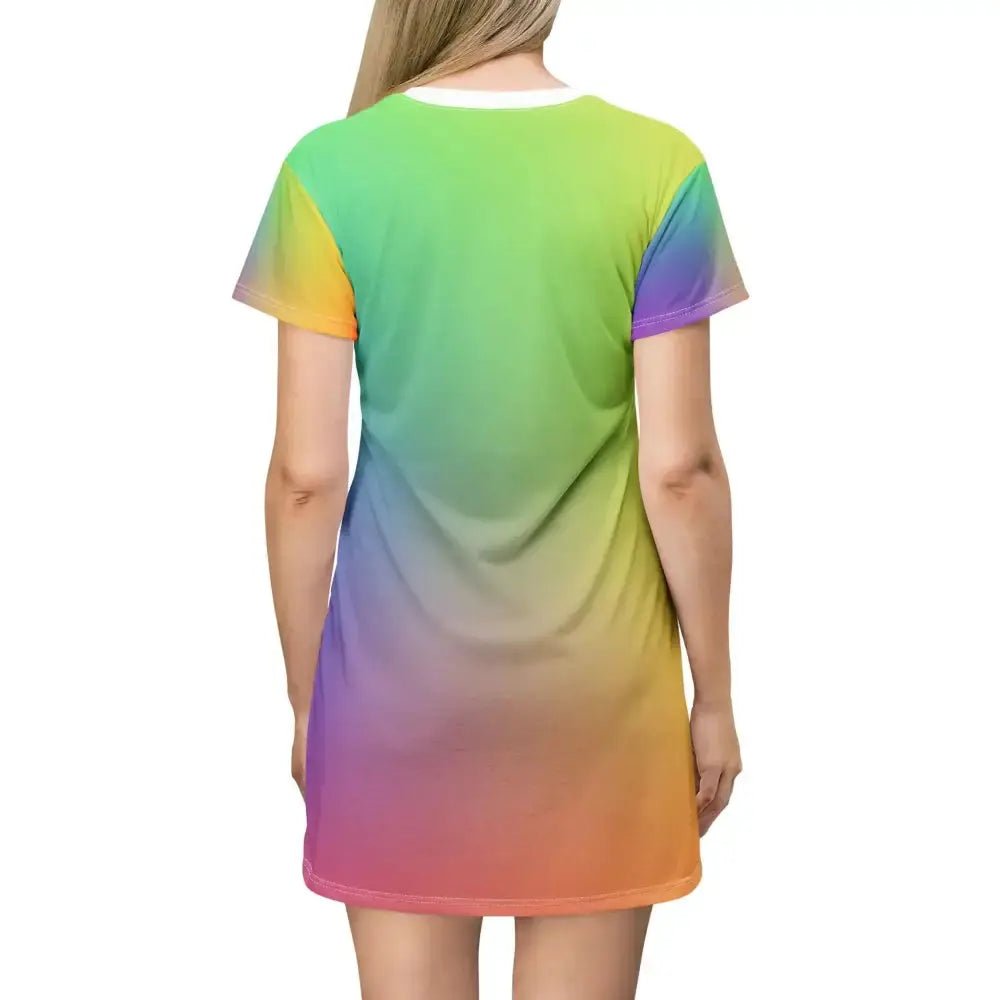 Vibrant Rainbow T-Shirt Dress – Perfect for Summer Days, Festivals & Casual Outfits - FloofChonk