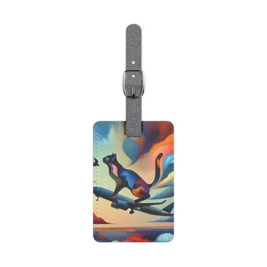 Vibrant Travel Luggage Tag - Colorful Cat Design - FloofChonk