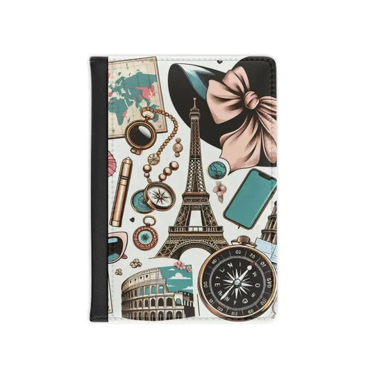 Vintage Travel Passport Cover with Eiffel Tower Design - FloofChonk