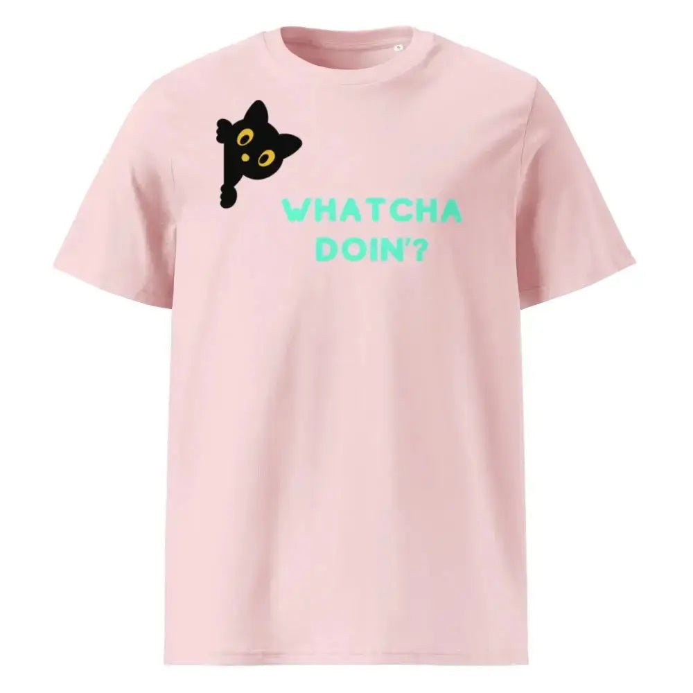Whatcha Doin' Unisex organic ribbed neck t-shirt - FloofChonk