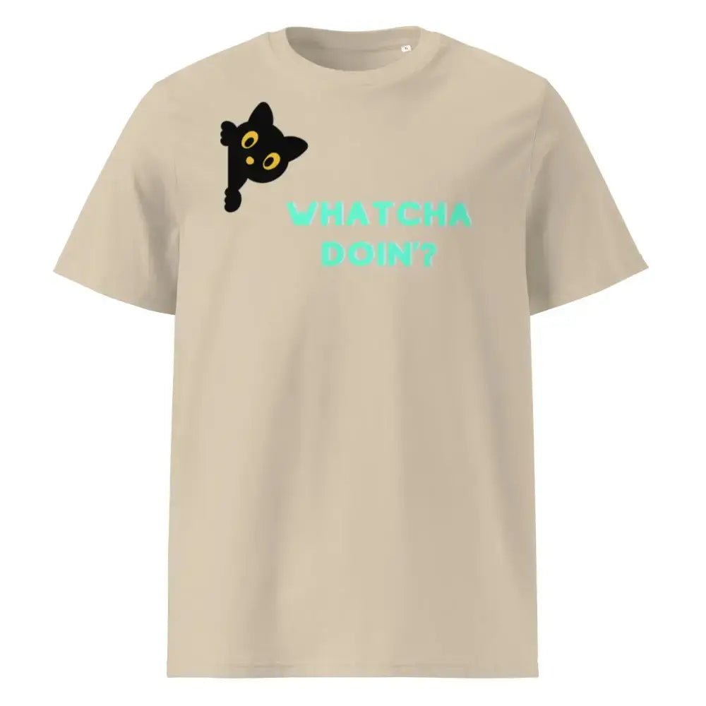 Whatcha Doin' Unisex organic ribbed neck t-shirt - FloofChonk