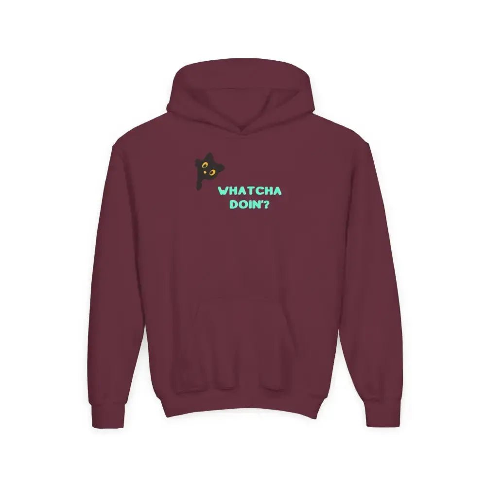 Whatcha Doin? Youth Hoodie - Fun & Comfy Sweatshirt for Kids - FloofChonk