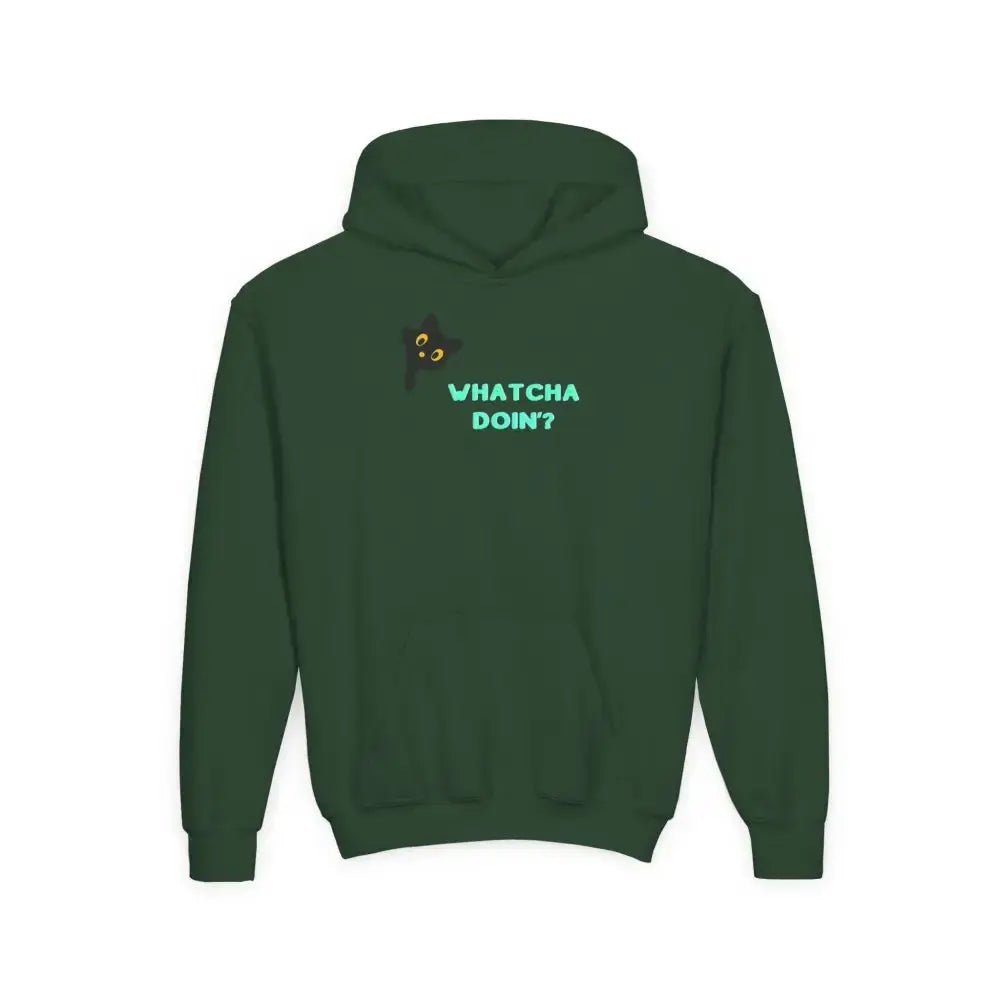 Whatcha Doin? Youth Hoodie - Fun & Comfy Sweatshirt for Kids - FloofChonk