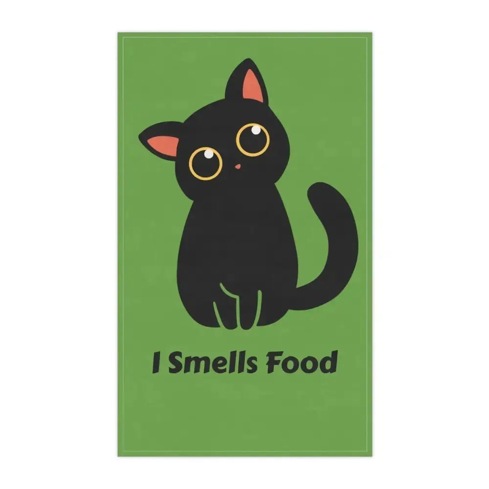 Whimsical Cat Tea Towels - 'I Smells Food' Cotton Kitchen Decor - FloofChonk