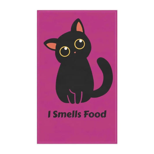 Whimsical Cat Tea Towels - 'I Smells Food' Cotton Kitchen Decor - FloofChonk