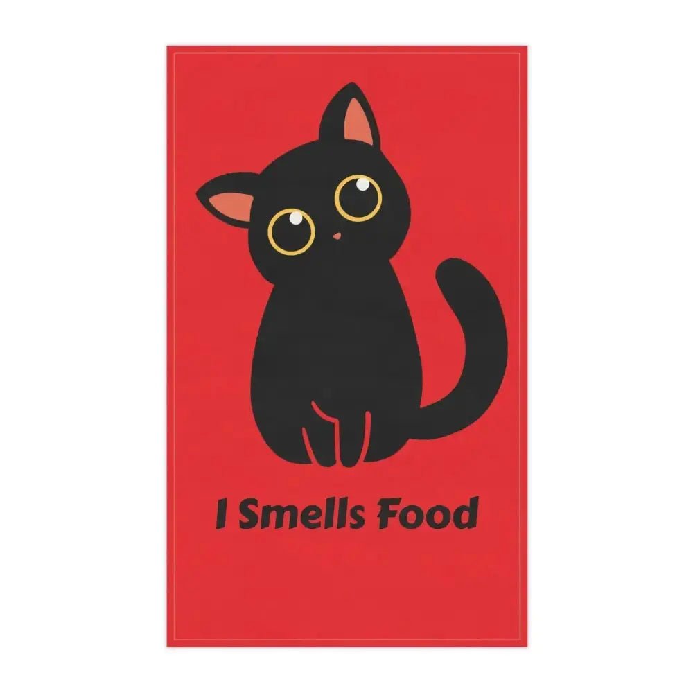 Whimsical Cat Tea Towels - 'I Smells Food' Cotton Kitchen Decor - FloofChonk