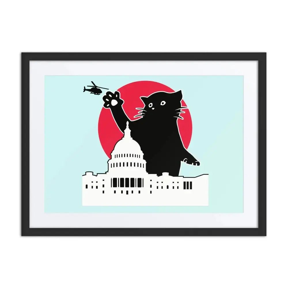 Whitehouse Cat Framed Poster - FloofChonk
