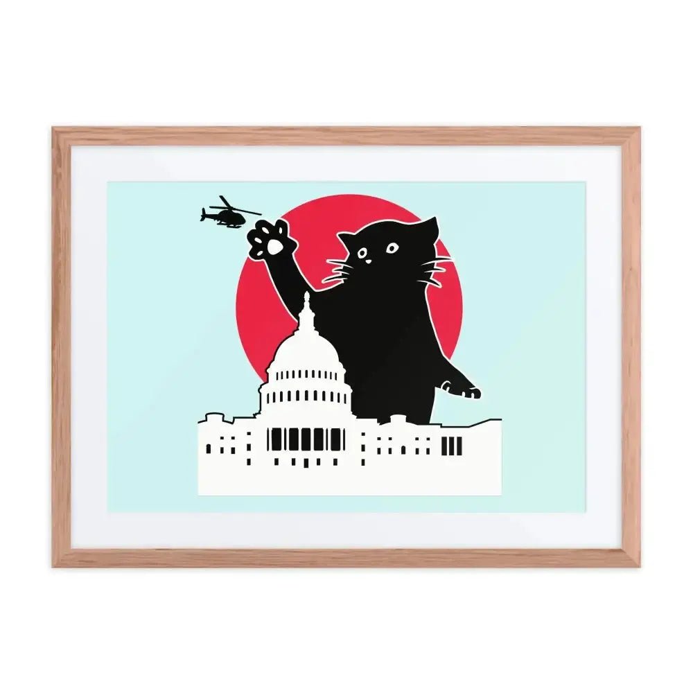 Whitehouse Cat Framed Poster - FloofChonk