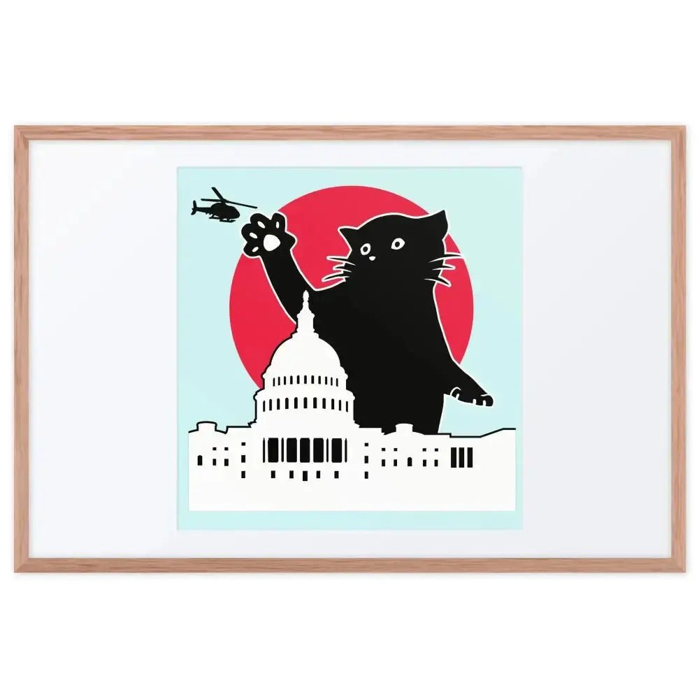 Whitehouse Cat Framed Poster - FloofChonk