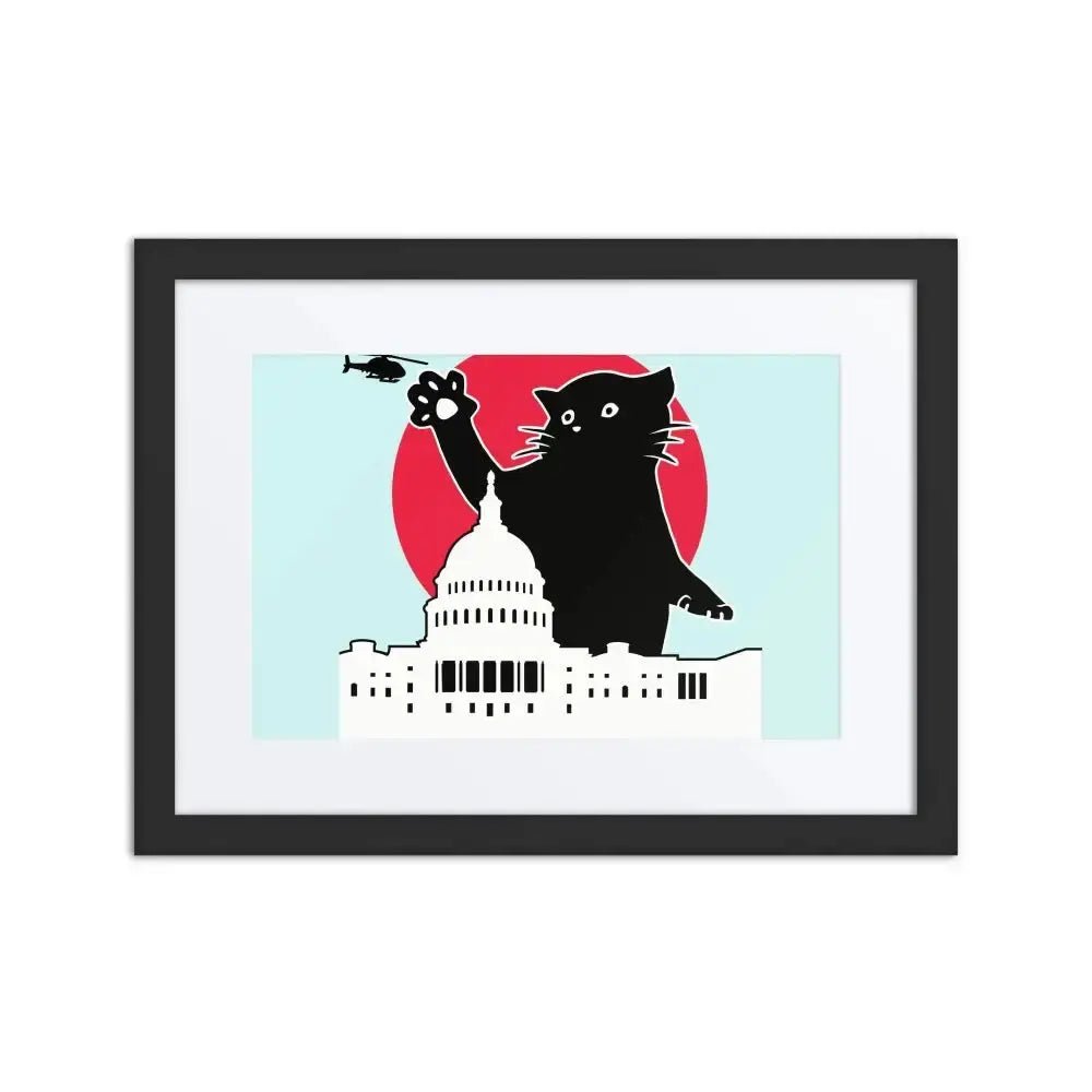 Whitehouse Cat Framed Poster - FloofChonk