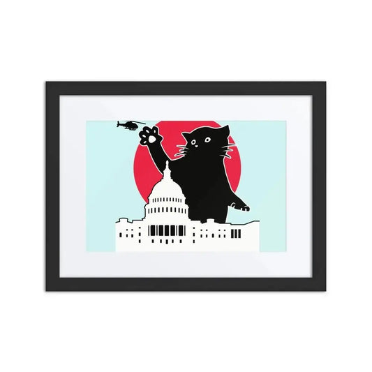 Whitehouse Cat Framed Poster - FloofChonk