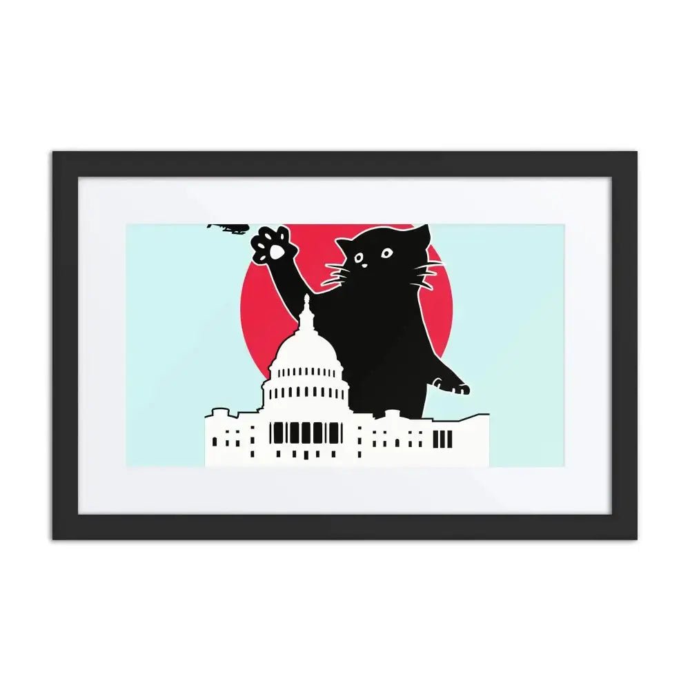 Whitehouse Cat Framed Poster - FloofChonk