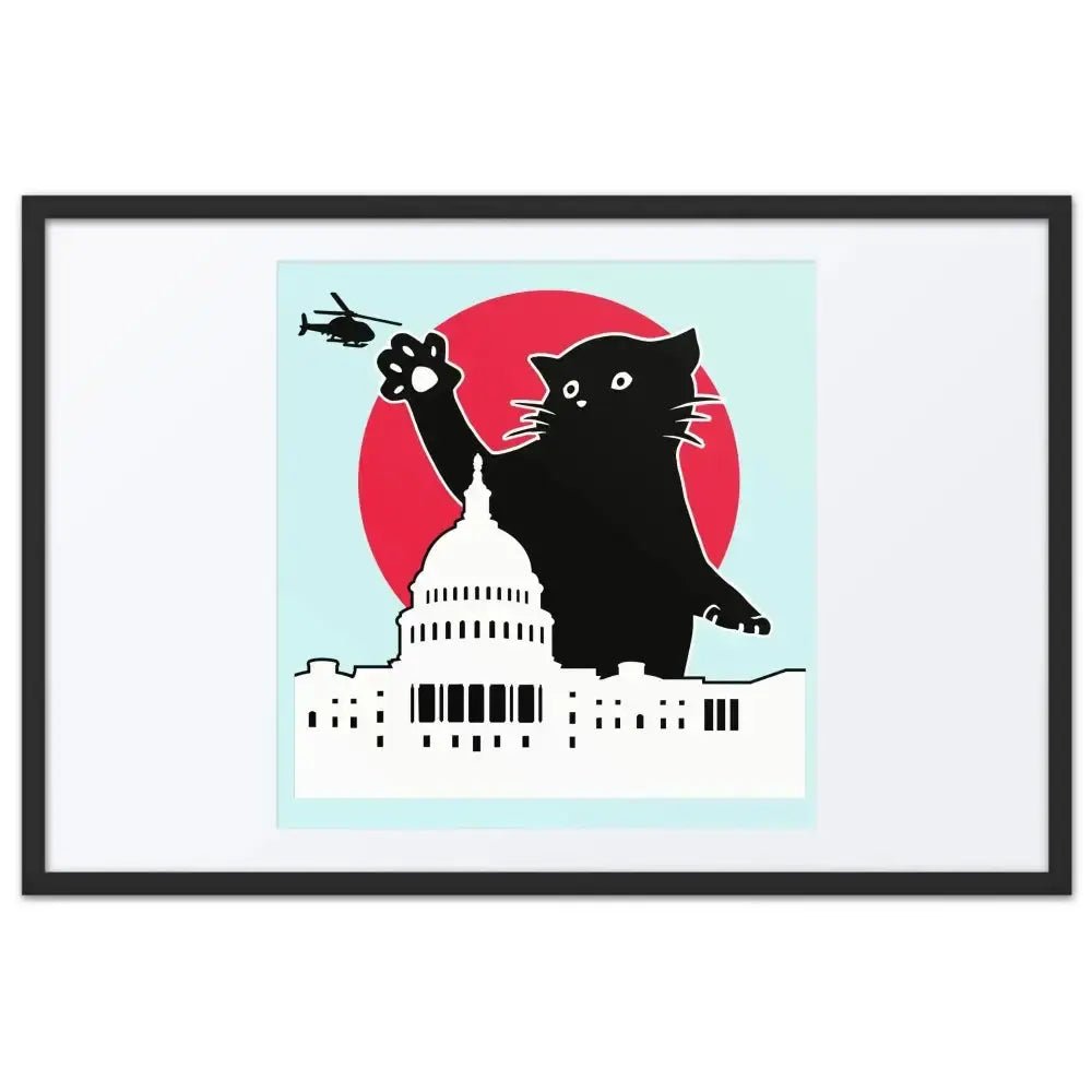 Whitehouse Cat Framed Poster - FloofChonk