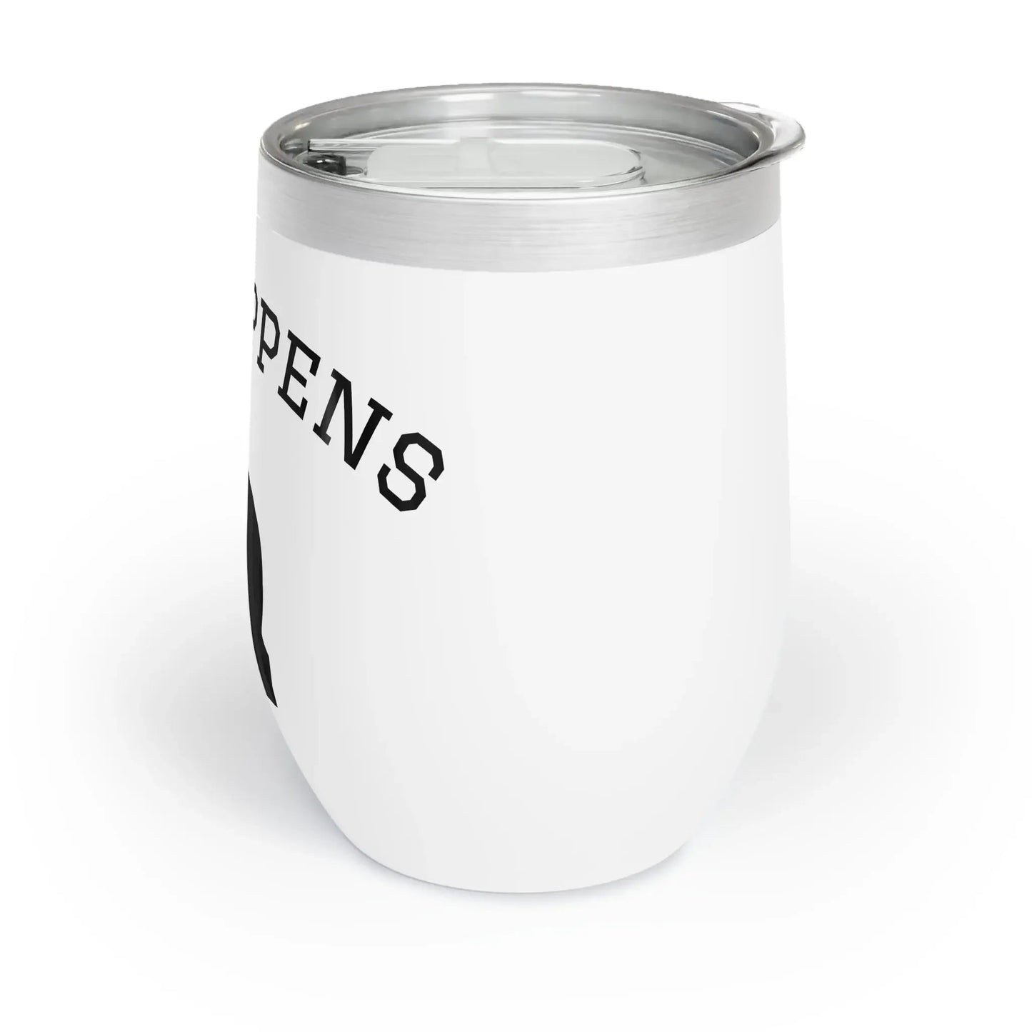 Wine Tumbler, Chic Funny Black Cat Design - FloofChonk