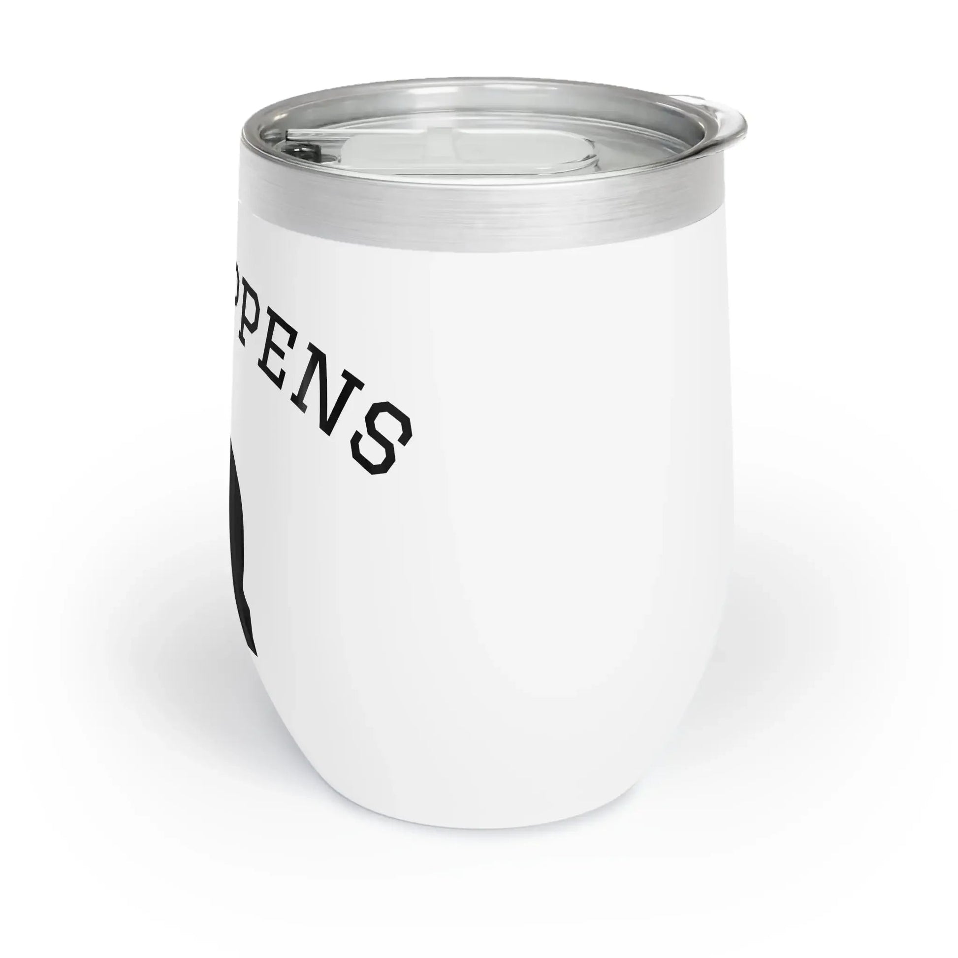 Wine Tumbler, Chic Funny Black Cat Design - FloofChonk