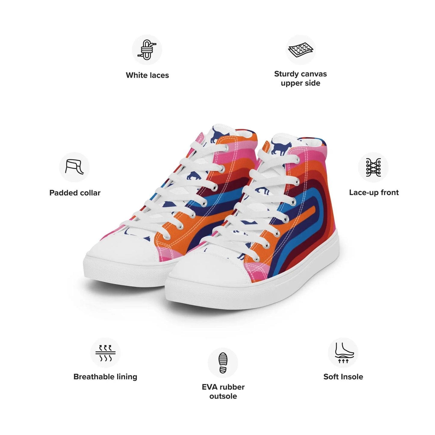 Women’s High Top Canvas Shoes - Unique Personalized Design - FloofChonk