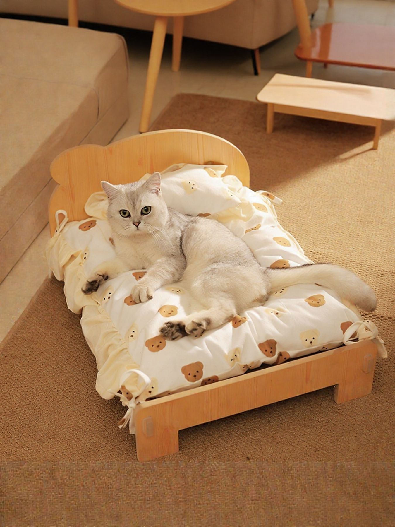 Wooden Pet Bed - FloofChonk