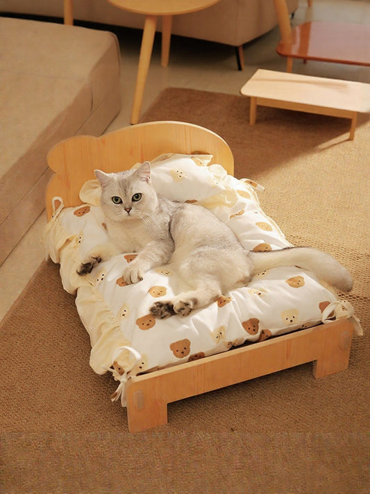 Wooden Pet Bed - FloofChonk