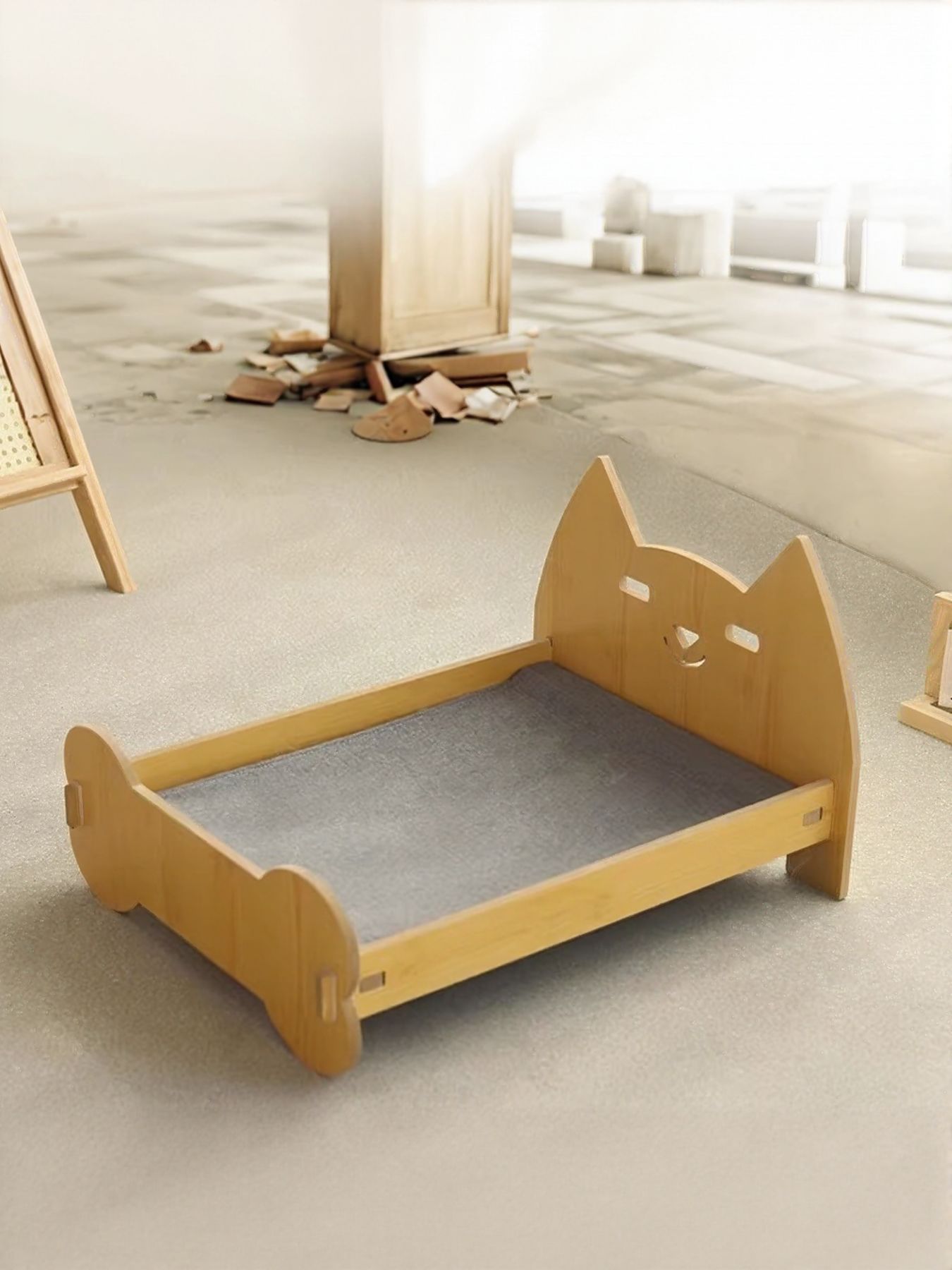 Wooden Pet Bed - FloofChonk